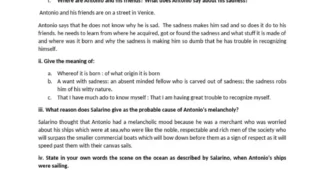 Merchant of Venice Workbook Answers